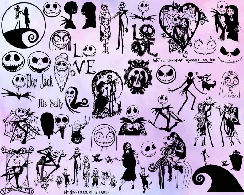  Jack and Sally svg Nightmare Before Christmas svg bundle Halloween svg Jack Skellington svg Creativity and Fun Digital Download  