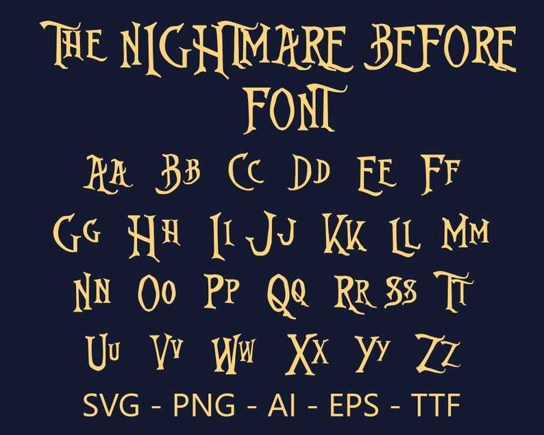 Nightmare Before Christmas Font Alphabet - Stencil – My Custom Stencils