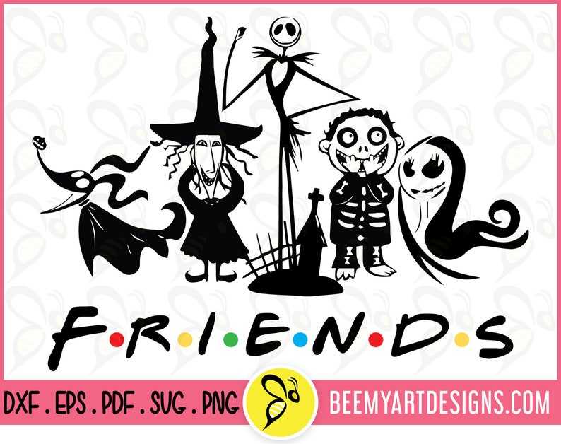 Nightmare Friends Svg Halloween Friends Svg Dxf Cut Files Nightmare Vector Design Nightmare Before Christmas Svg Perfect for Crafting And Design Projects 