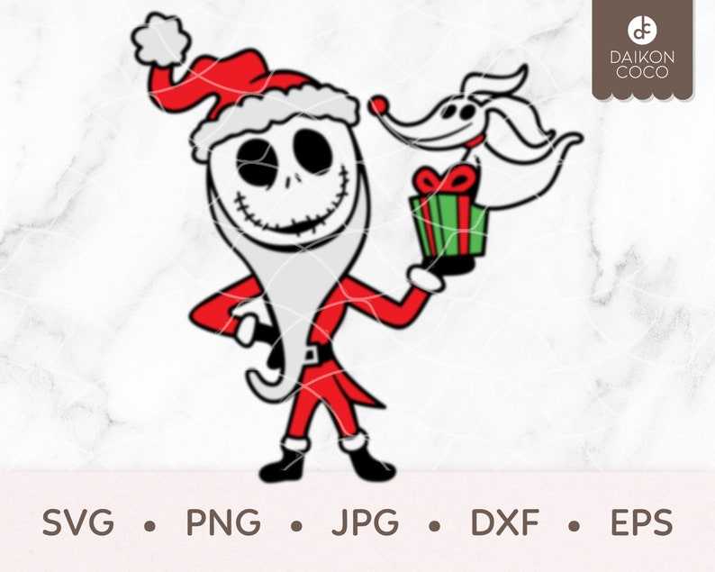 Zero Jack Skellington Christmas SVG Jack Skellington Santa SVG Nightmare Before Christmas SVG Creativity and Fun Digital Download  