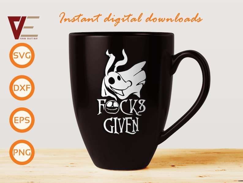 Zero fcks Svg Horror Cartoon Halloween Svg Sarcastic Funny SVG Files For Cricut Silhouette Laser cut #6