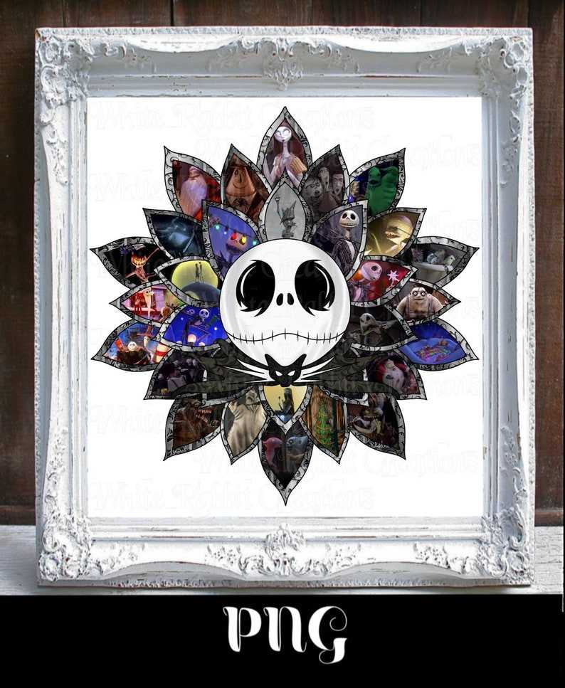 Nightmare Before Christmas Jack Skellington Movie Collage PNG Creativity and Fun Digital Download  