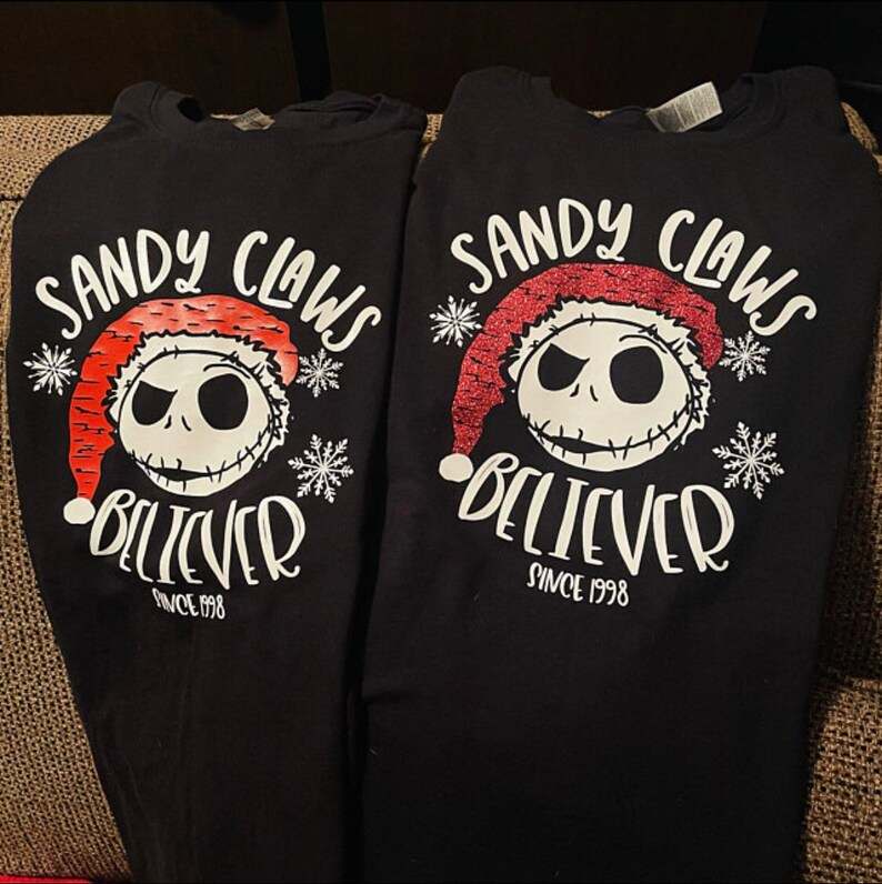 Nightmare Before Christmas SVG Jack Skeleton SVG Sandy Claws Believer Shirt Silhouette Cricut Cut File Design DXF Christmas Disneyland Shirt#3