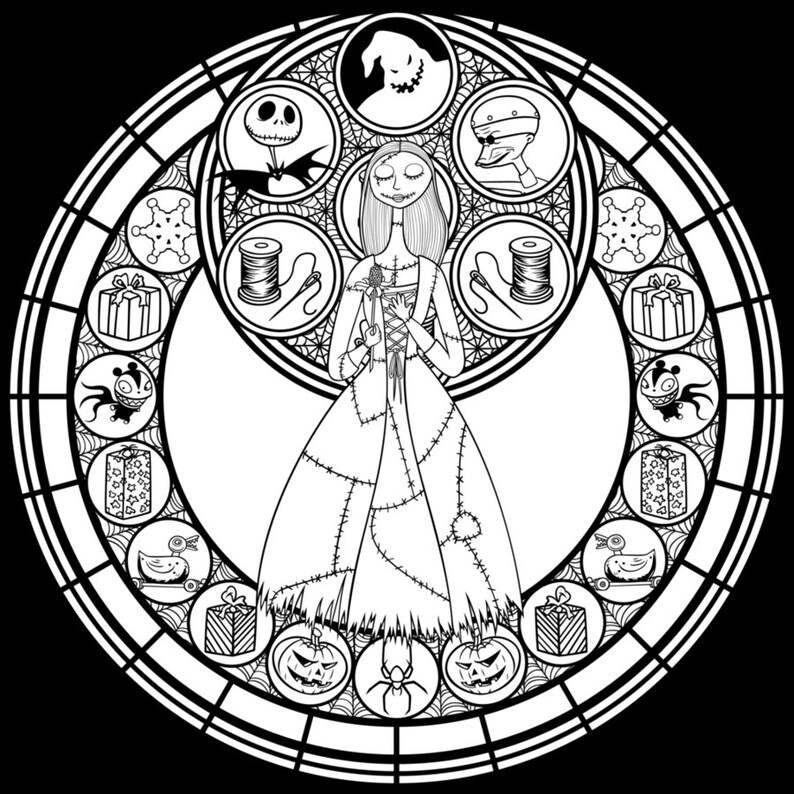 Sally Nightmare Before Christmas Stained Glass SVG#1