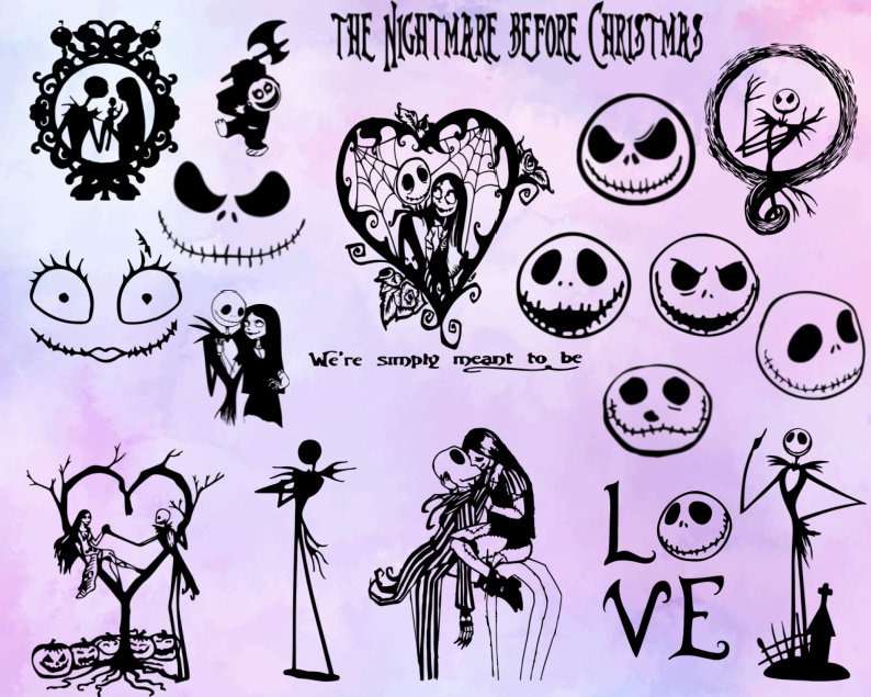  Jack and Sally svg Nightmare Before Christmas svg bundle Halloween svg Jack Skellington svg Creativity and Fun Digital Download 