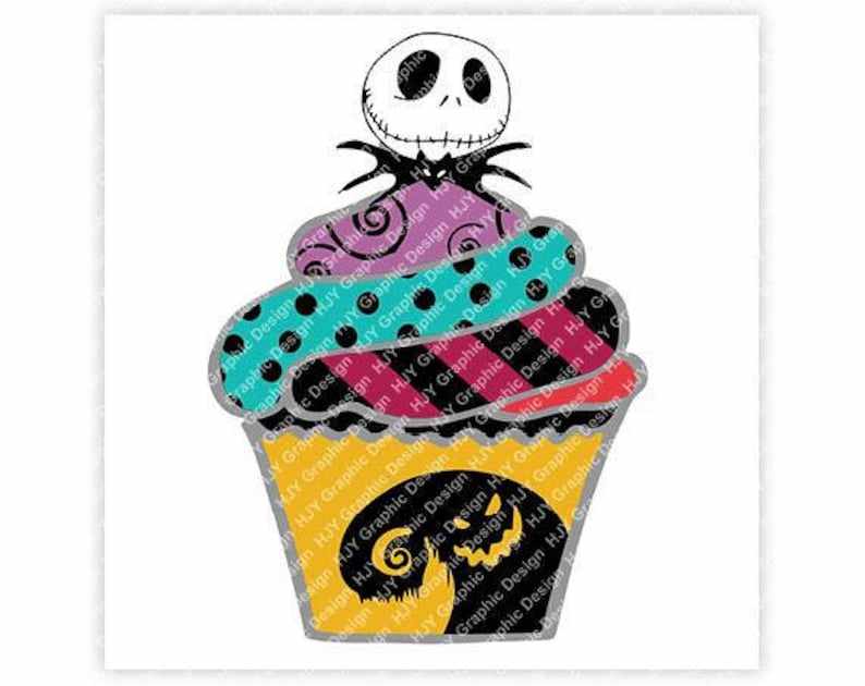 Nightmare Before Christmas Jack Skellington Bat Cupcake Birthday Digital Download TShirt Cut File SVG#1