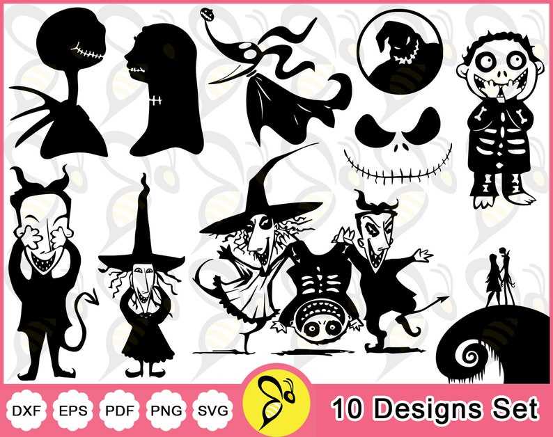 Nightmare Before Christmas Svg Bundle Nightmare Svg Nightmare Before Christmas Clip Art Designs Halloween Nightmare Svg Bundle Perfect for Crafting And Design Projects