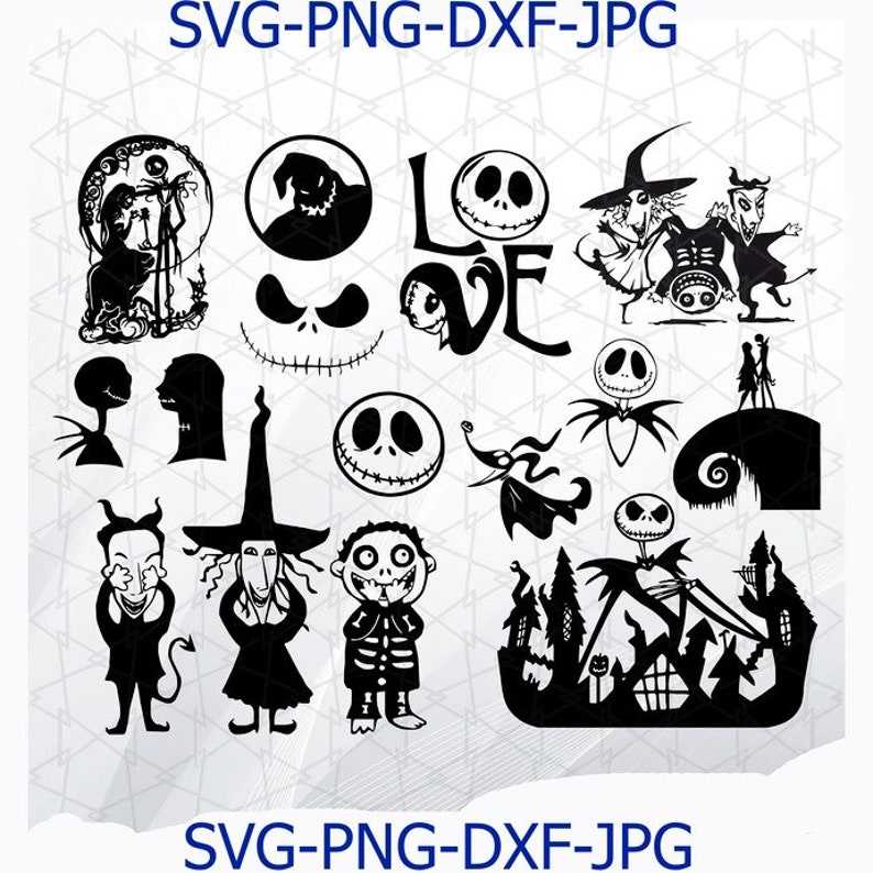 Nightmare bEforE ChRiStMaS SvG FiLeS jAcK SkElLiNgToN SvG BuNdLe NiGhTmArE SvG Perfect for Crafting And Design Projects 