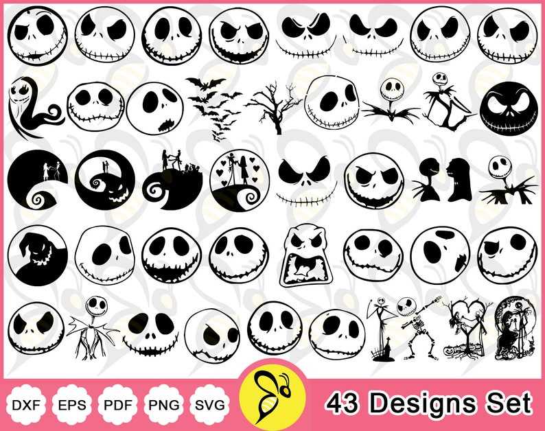 40+ Spooky Nightmare SVG Bundle Nightmare Before Christmas SVG Bundle Nightmare Vector Art Nightmare Cut File Jack Skellington SVG Files Perfect for Crafting And Design Projects 