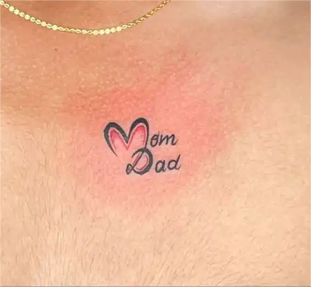 Mom Dad Tattoo Chest, Mom Dad Tattoo On Chest 2
