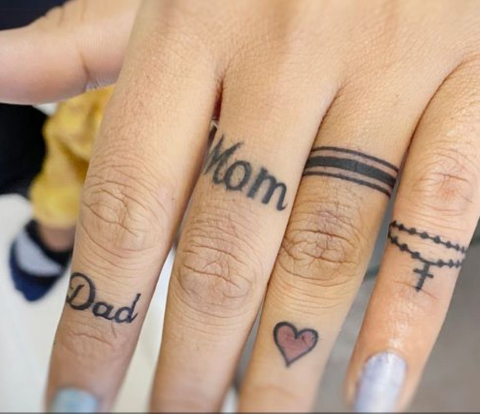 Mom Dad Tattoo On Hand, Mom Dad Tattoo On Hand For Girl 1