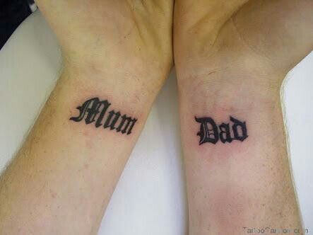Wrist Mom Dad Tattoo, Simple Wrist Mom Dad Tattoo 1