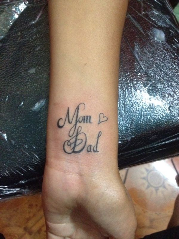 Wrist Mom Dad Tattoo, Mom Dad Tattoo On Wrist 2