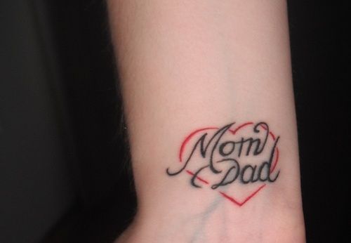 Wrist Mom Dad Tattoo, Simple Wrist Mom Dad Tattoo 3