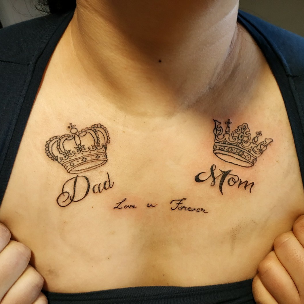 Mom Dad Tattoo Chest, Mom Dad Tattoo On Chest, Mom Dad Tattoo In Chest ...