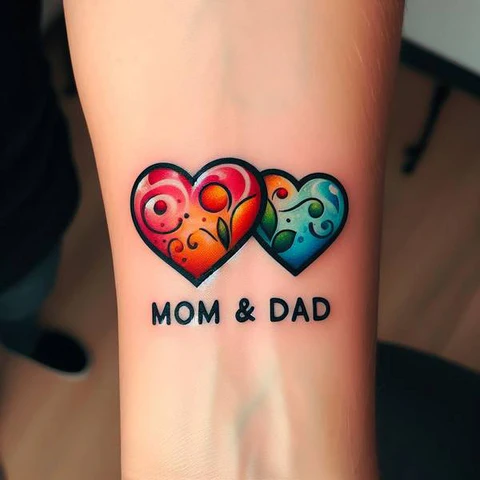 Wrist Mom Dad Tattoo, Wrist Mom Dad Tattoo Designs 3