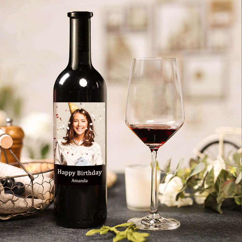 Personalized Wine Label Custom Wine Sticker Birthday Gift ...