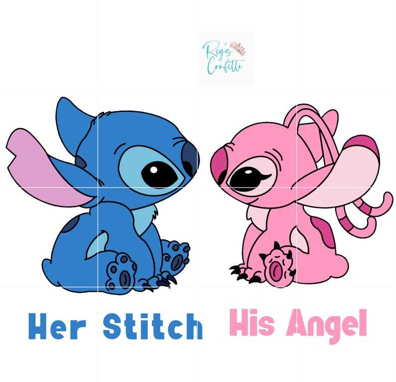 His And Her Stitch PNG High Quality Perfect for your Design