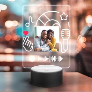Custom Spotify Night Light with 7 Colors Personalized Night Light with Remote Control Finger Heart--Gift For Her