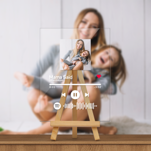 Custom Spotify Code Music Plaque With Wooden Stand