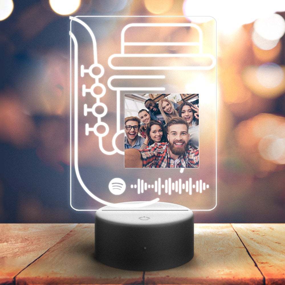 Custom Spotify Night Light with 7 Colors Personalized Night Light with Remote Control Saxophone-Gift For Friends