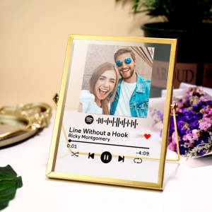 Personalized Spotify Code Music Plaque Art Spotify Plaque with Golden Frame