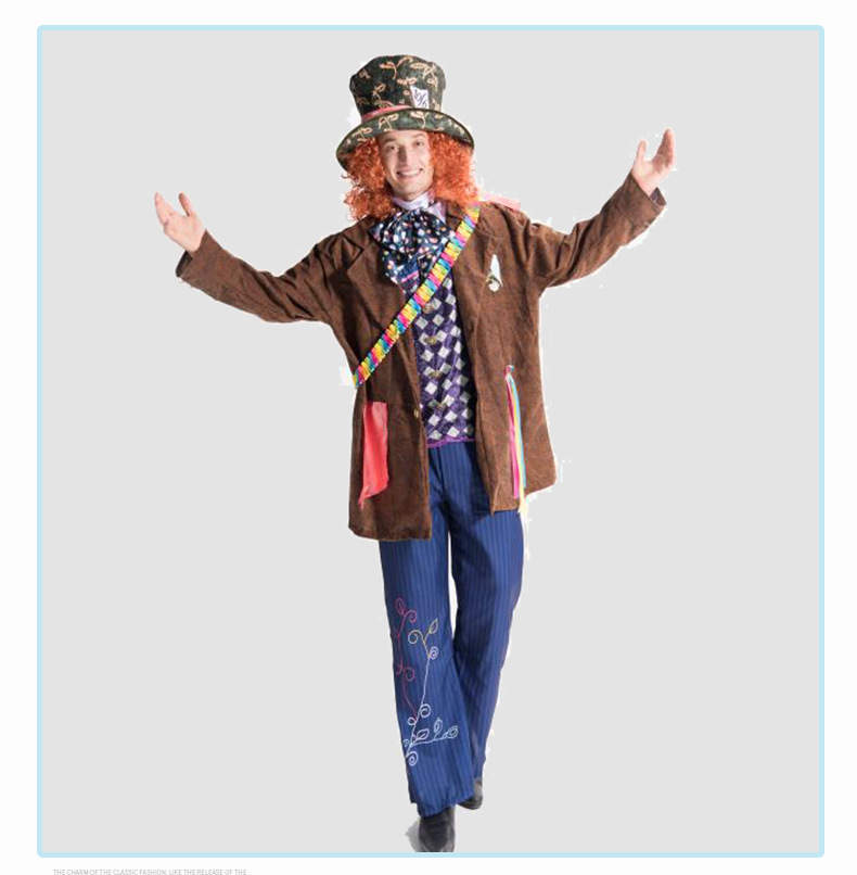 Alice In Wonderland Mad Hatter Mens Adult Fancy Dress Halloween