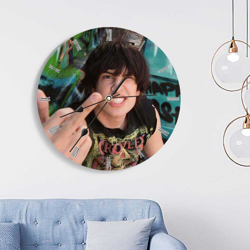 Jake Webber Round Wall Clock Home Decor Wall Clock Gifts for Jake Webber Fans Jake Webber Flipping the Bird Wall Clock