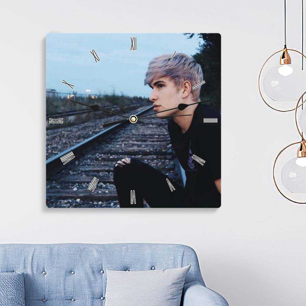 Jake Webber Square Wall Clock Home Decor Wall Clock Gifts for Jake Webber Fans Classic Photo Wall Clock