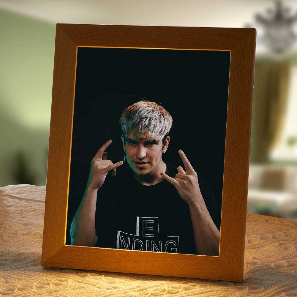 Jake Webber Lamp Classic Night Light YouTuber Photo by Jake Webber Lamp with Wooden Frame