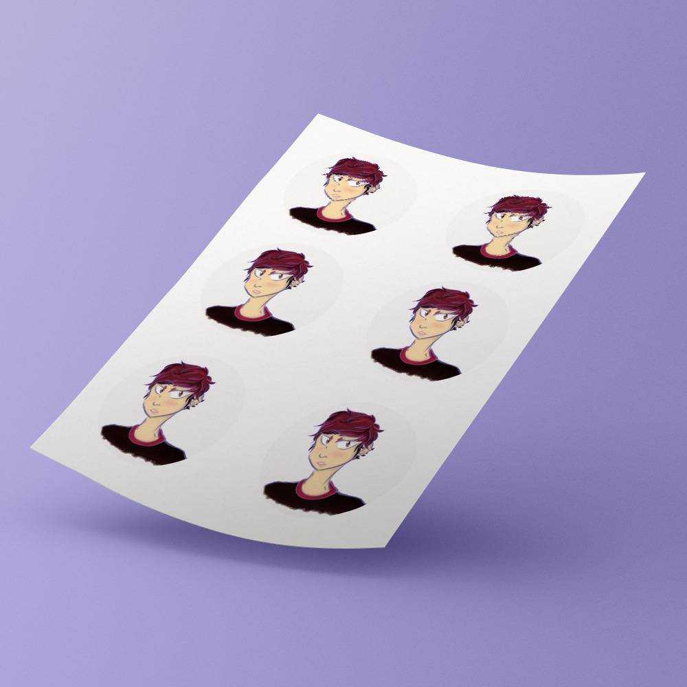 Jake Webber Round Stickers Jake Webber Art Decorative Stickers
