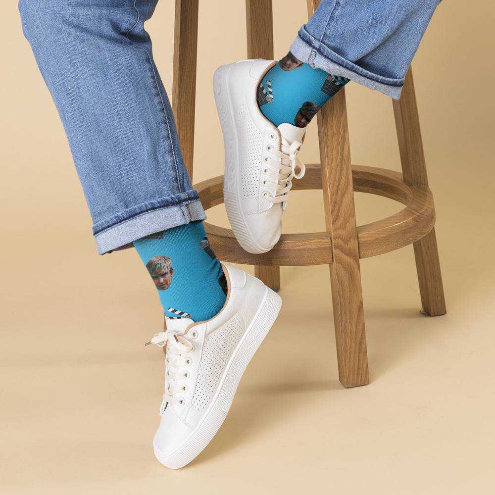 Jake Webber Socks Custom Photo Socks Classic Slate Socks Blue