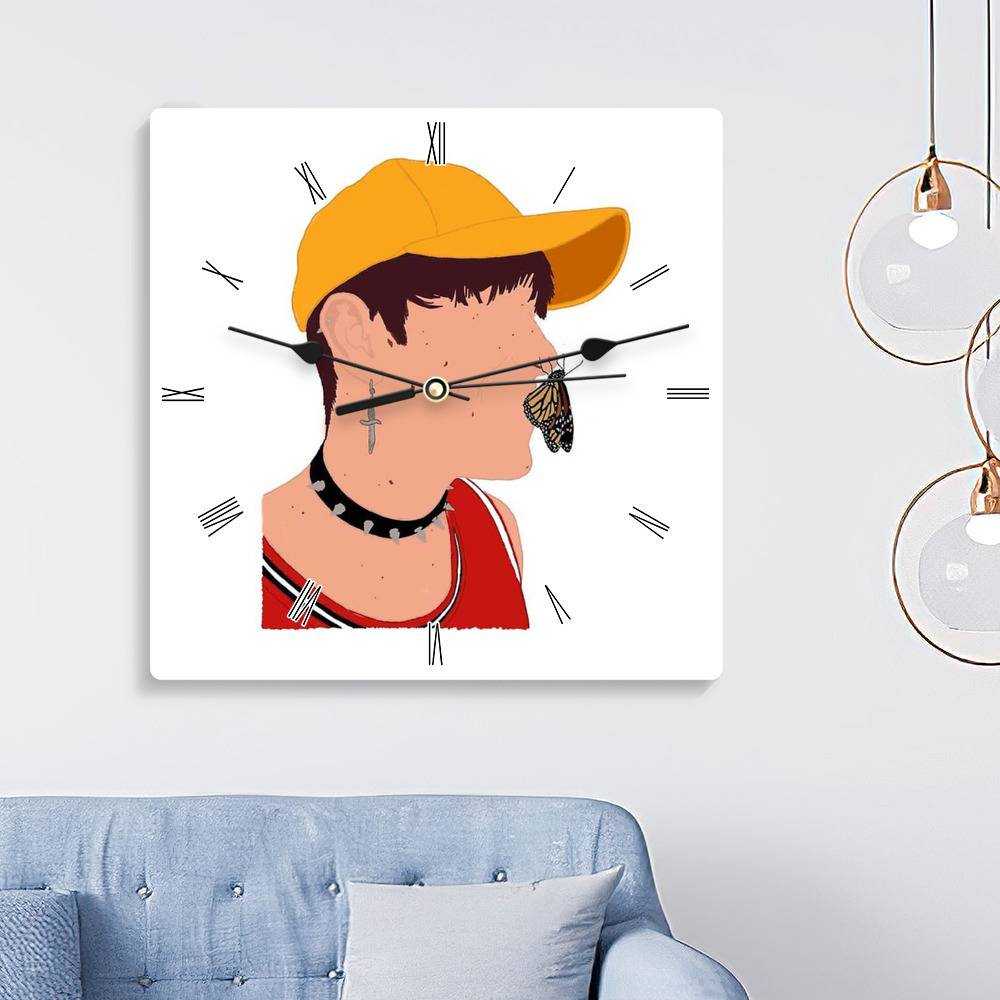 Jake Webber Square Wall Clock Home Decor Wall Clock Gifts for Jake Webber Fans Jake Webber & Butterfly Wall Clock