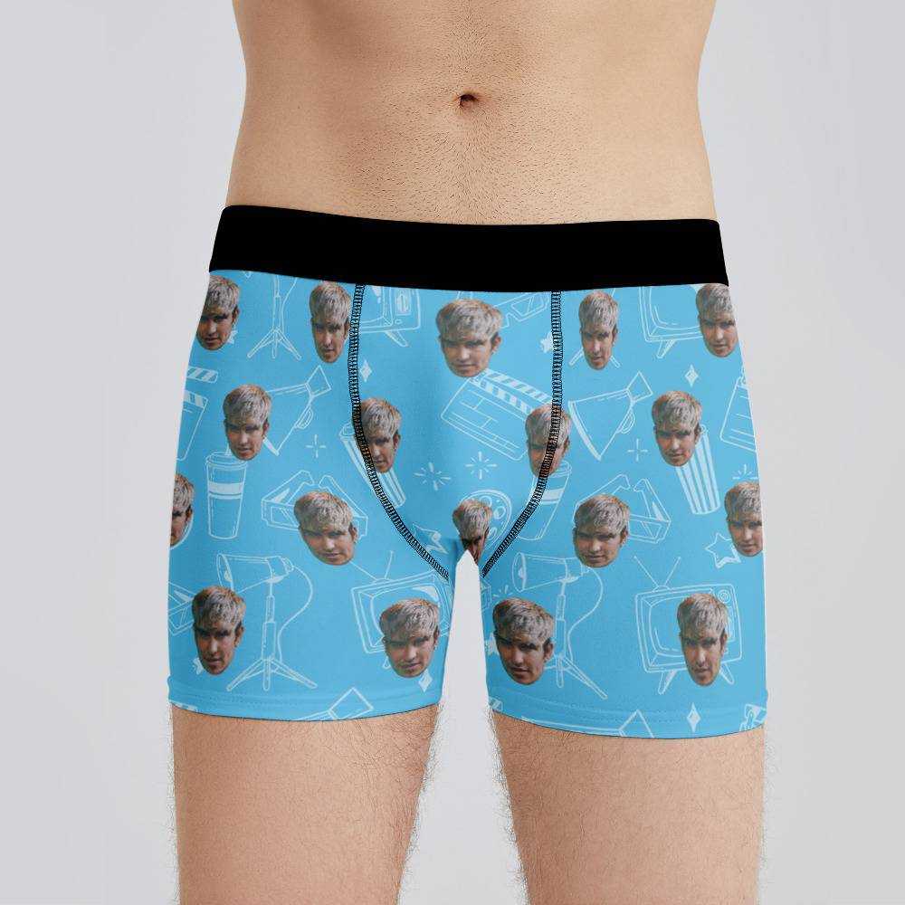 Jake Webber Boxers Custom Photo Boxers Men's Underwear Film Boxers Blue