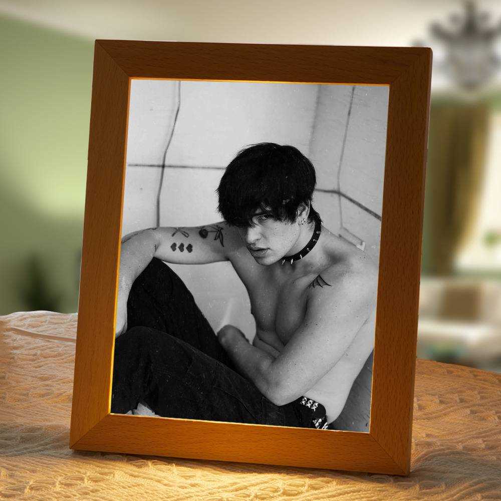 Jake Webber Lamp Classic Night Light Cool YouTuber by Jake Webber Lamp with Wooden Frame