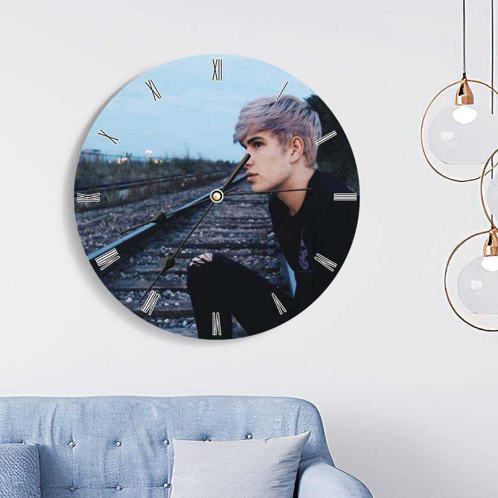Jake Webber Round Wall Clock Home Decor Wall Clock Gifts for Jake Webber Fans Classic Photo Wall Clock