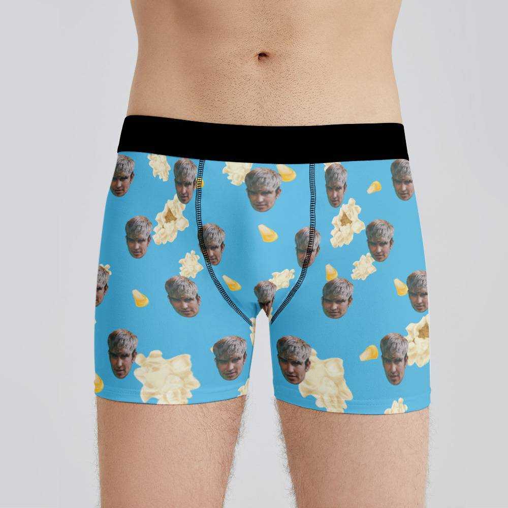 Jake Webber Boxers Custom Photo Boxers Men s Underwear Popcorn Boxers Blue