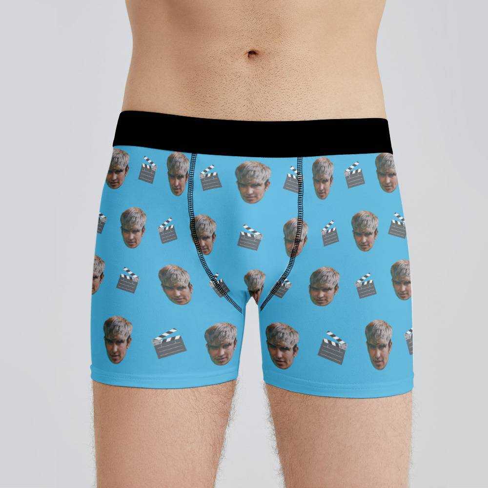 Jake Webber Boxers Custom Photo Boxers Men's Underwear Classic Slate Boxers Blue