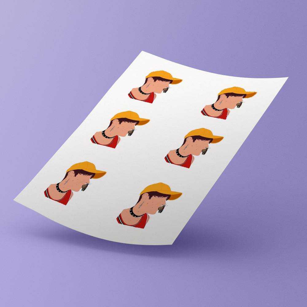 Jake Webber Round Stickers Jake Webber & Butterfly Decorative Stickers