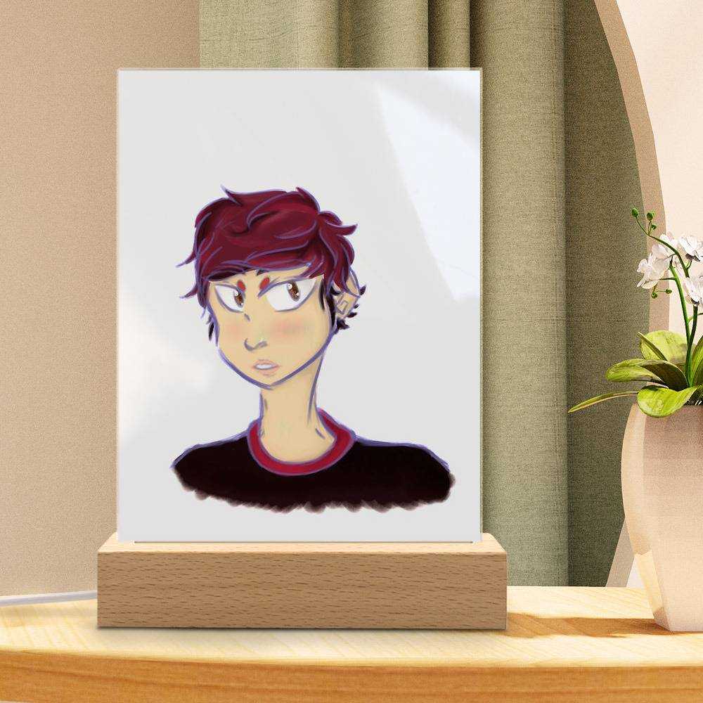 Jake Webber Lamp Jake Webber Art by Jake Webber Lamp with Wooden Base