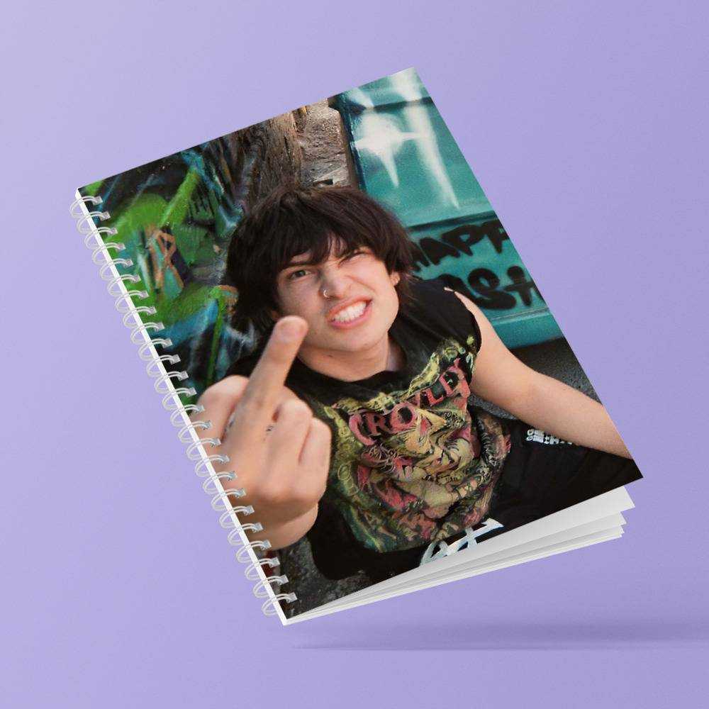 Jake Webber Spiral Bound Notebook Journal Diary Jake Webber Flipping the Bird Notebook