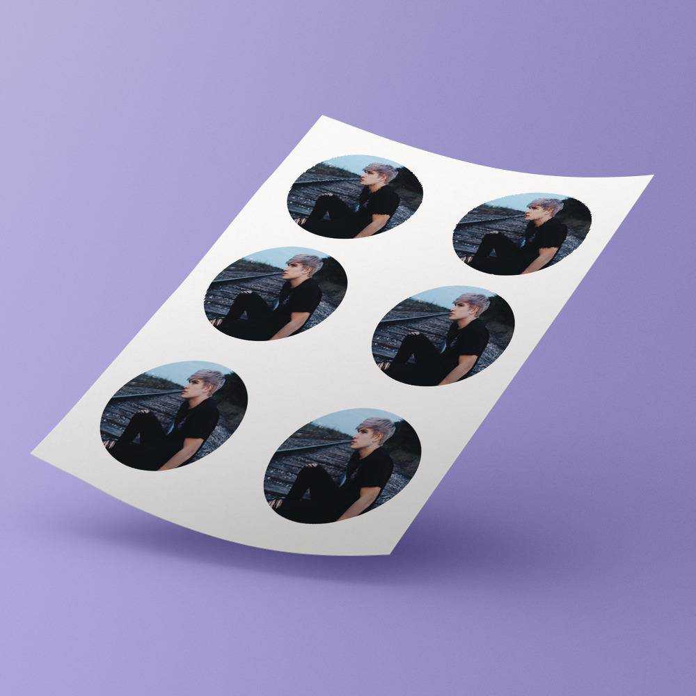 Jake Webber Round Stickers Classic Photo Decorative Stickers
