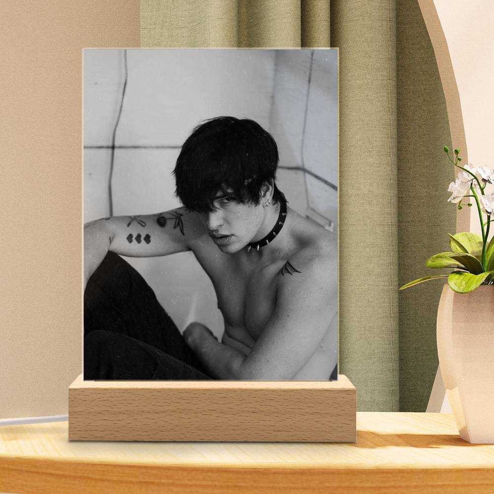 Jake Webber Lamp Cool YouTuber by Jake Webber Lamp with Wooden Base