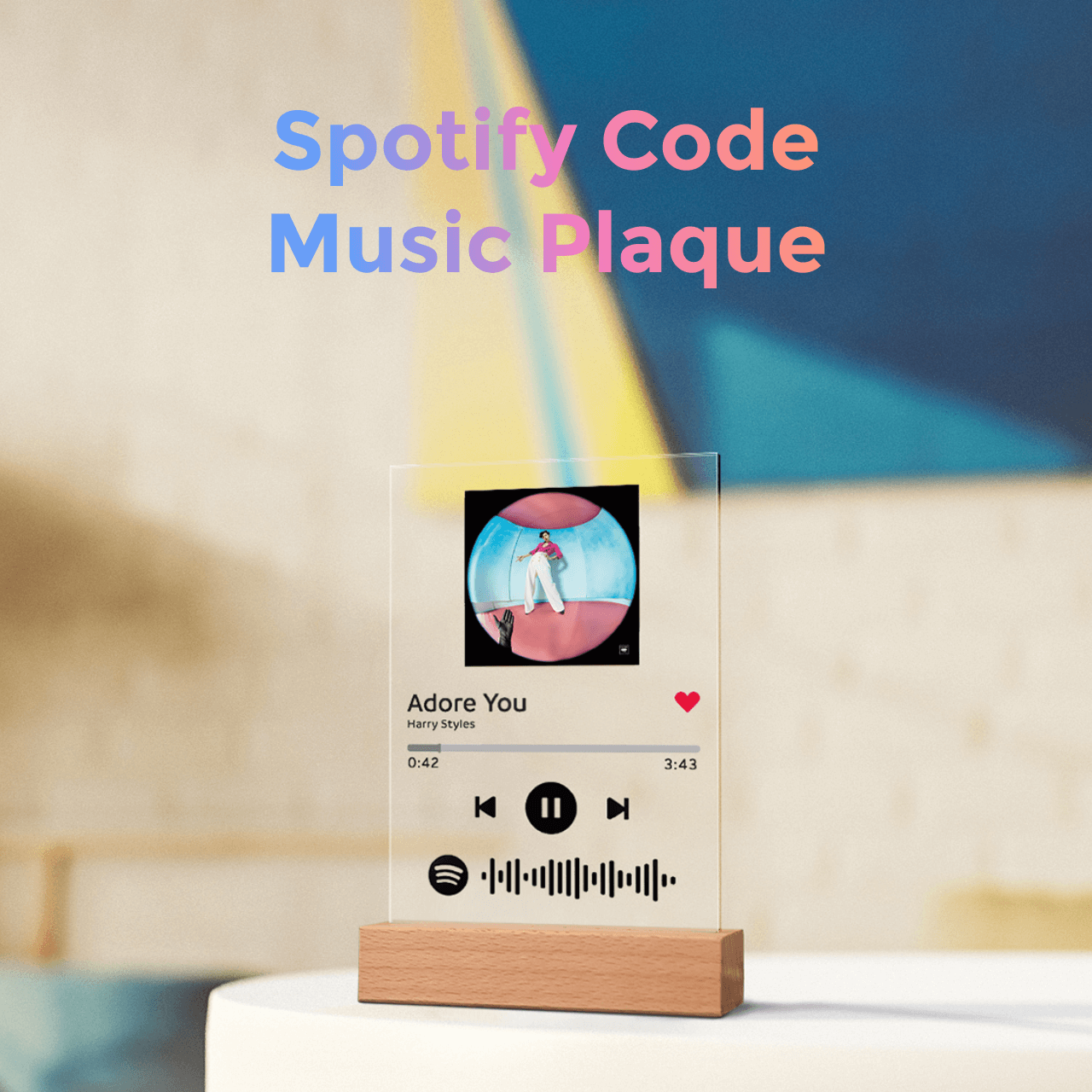 Porte clés code Spotify musique personnalisé acrylique rectangle