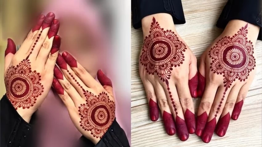 Red Arabic Mehndi Design