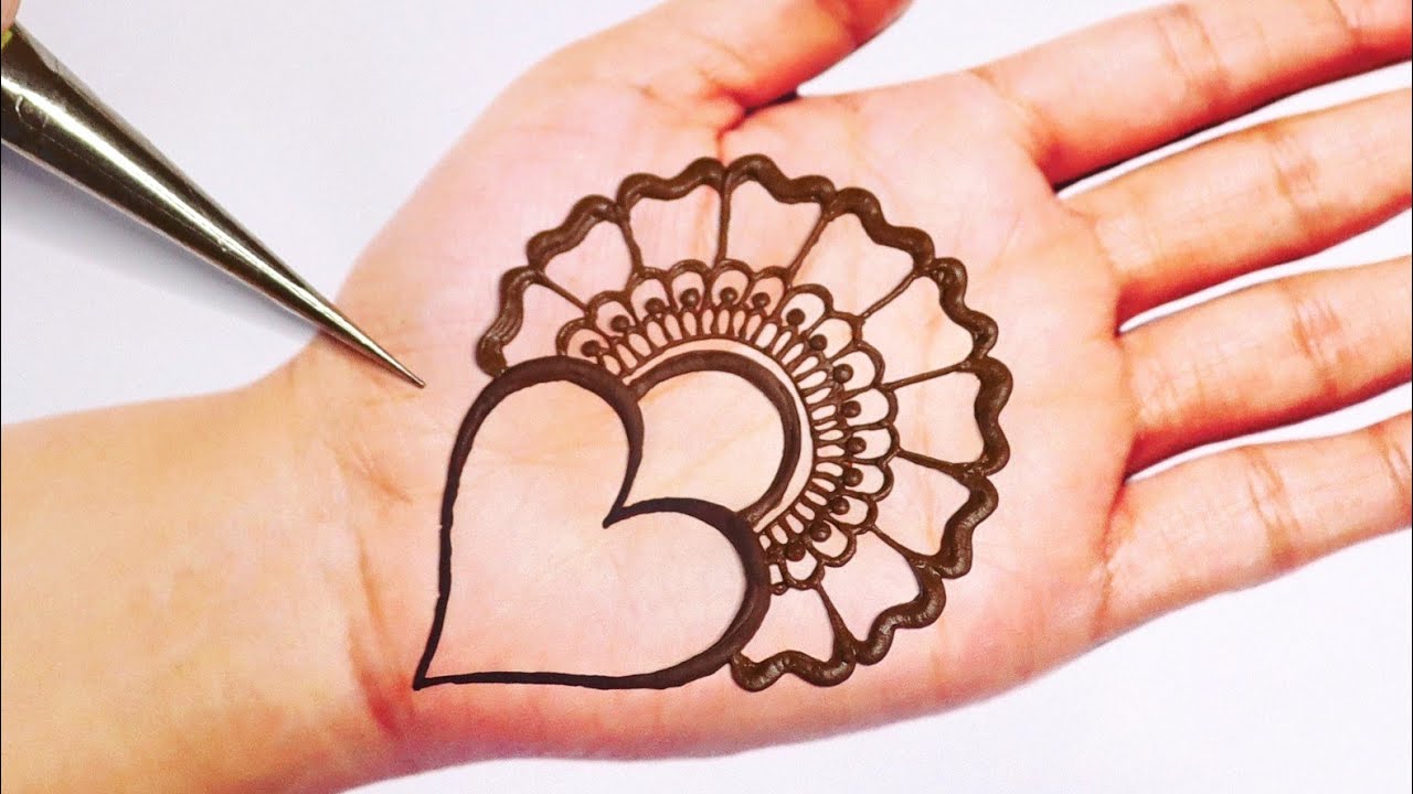 Heart Mehndi Designs Simple