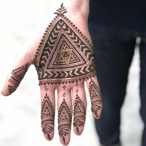 geometric shapes Stylish Front Hand Mehndi Design