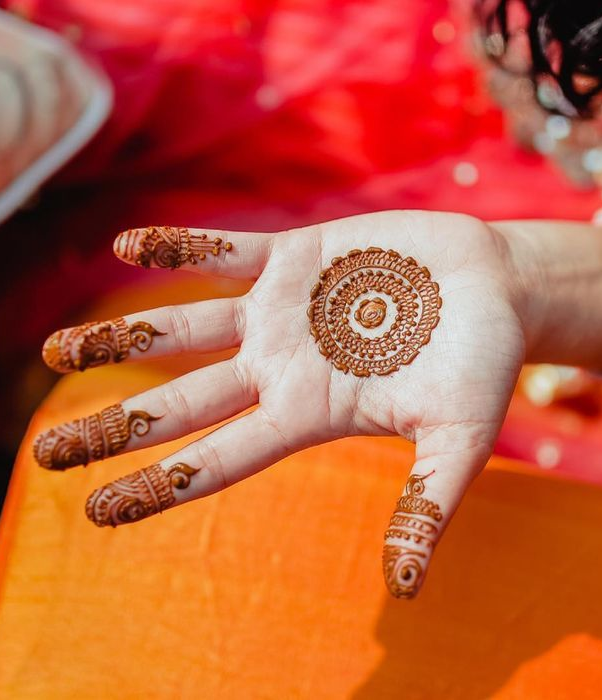 Orange Arabic Mehndi Design