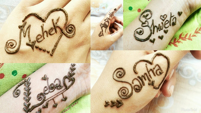 Simple Name Mehndi Design