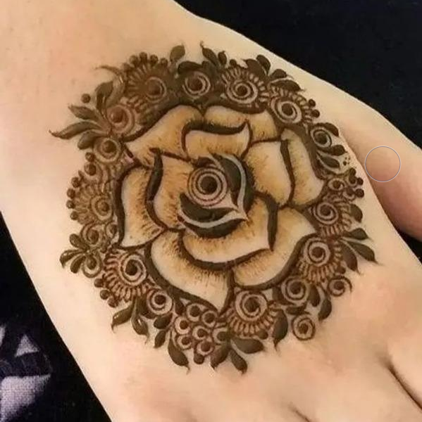 back hand mehndi design, rose mehndi design back hand